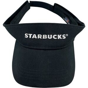 Starbucks Coffee Visor Hat Black Adjustable Cap America Embroidered Mens/Womens